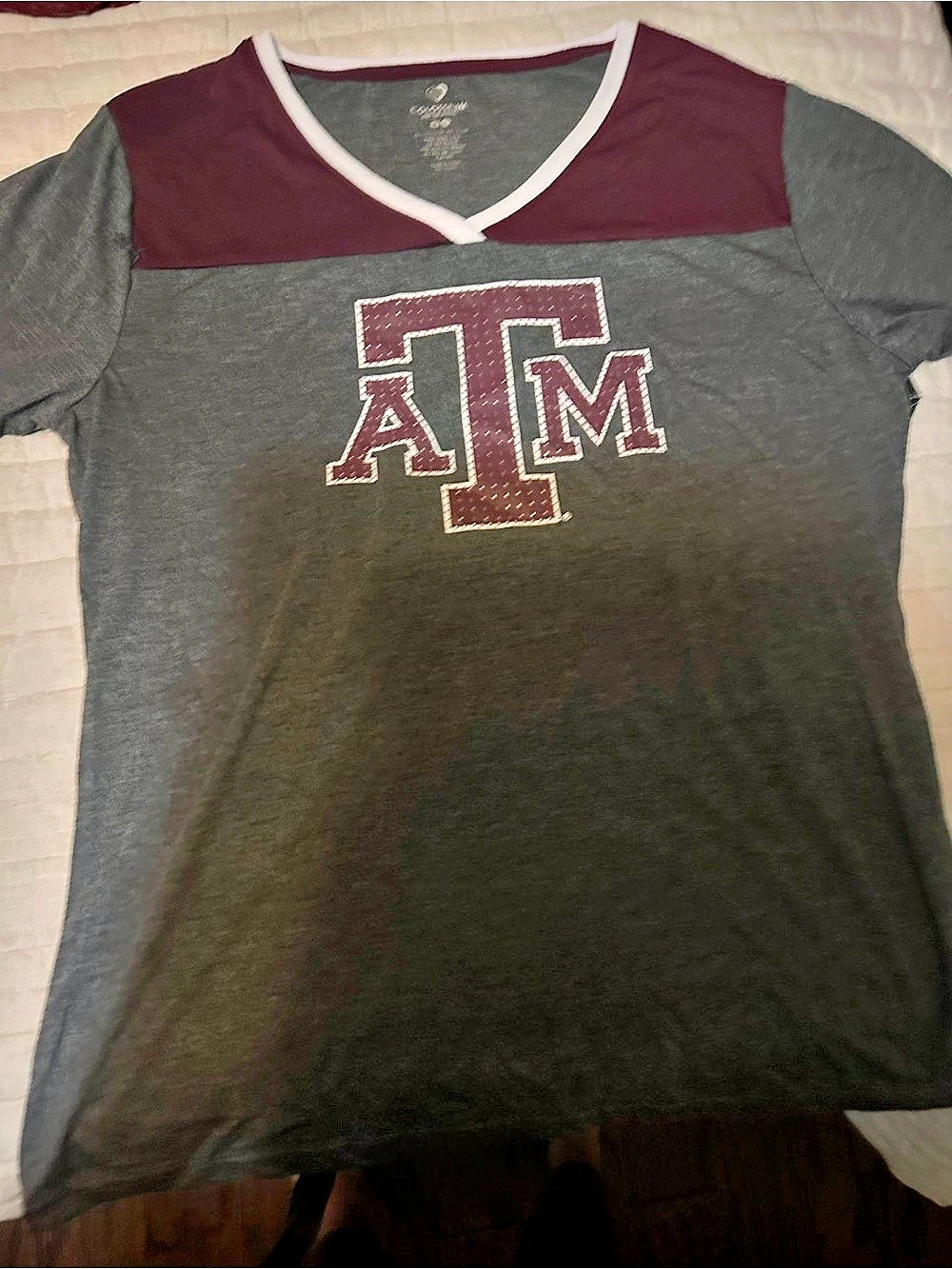 Colosseum Color Block Short Sleeve Tee Large Texas A&M